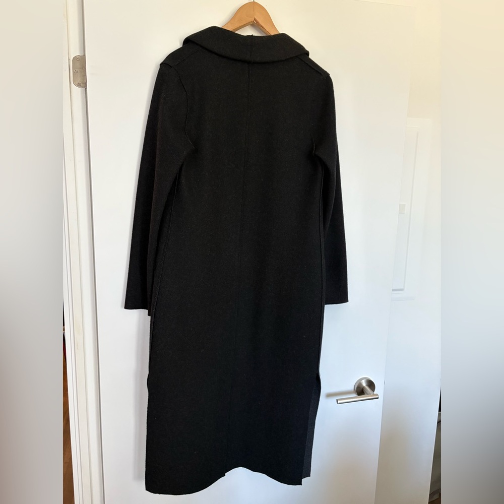 Babaton Black Long Open-Front Coat - Picture 9 of 11